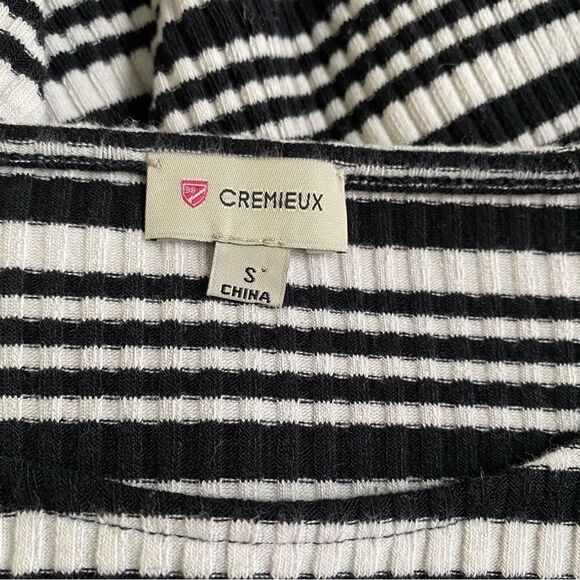 Cremieux black & Ivory Striped Knit Top Size S - Picture 4 of 6